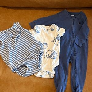Bundle! Boy’s Carter's and Baby Gap Bundle - Blue and White - Sizes 3-6 months
